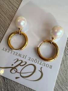 Primero White Pearl Rounds on Hoops- Your choice of colour