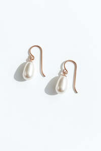 Rose Gold Filled Pearl Droplets