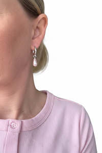 The Odi Edit: Pearl Droplet Hoops Pink large