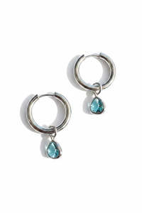 The Odi Edit: Aquamarine Water drop Hoops