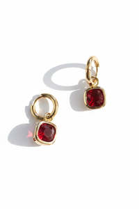 The Odi Edit: Glass Cushion Hoops Vintage Red- Gold