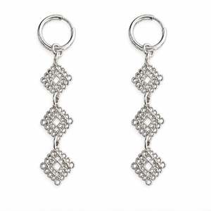The Odi Edit: Rhombus Lace Statement Silver Earrings
