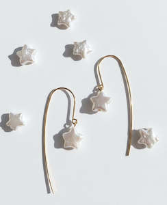 Odi Luxe: Real Fresh Water Star Pearl 14 karat gold earrings