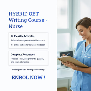 OET Writing NURSE - HYBRID -  Online / 1:1 Course
