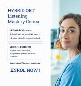 OET Listening - HYBRID -  Online / 1:1 Course