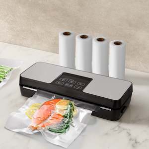 Vacuum Sealers Bags: Devanti Food Vacuum Sealer Machine 30cm | 4 Modes with 4 free bag rolls (15cm)