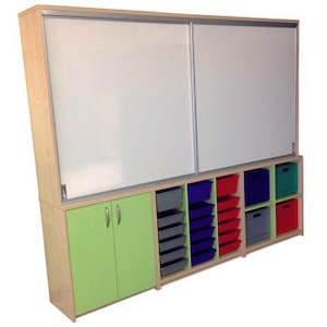 Wall Mounted Noticeboards And Whiteboards: Classroom Sliding Whiteboard Unit