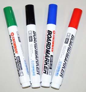 Board Accessories: Snowman Bullet Tip Whiteboard Markers - Box of 12
