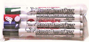 Snowman Bullet Tip Whiteboard Markers - Wallet of 4