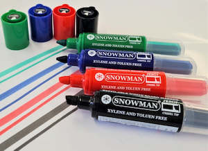 Snowman Wide Chisel Tip Whiteboard Markers - Box of 12 - Refillable