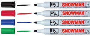 Snowman Permanent Bullet Tip Markers - Box of 12