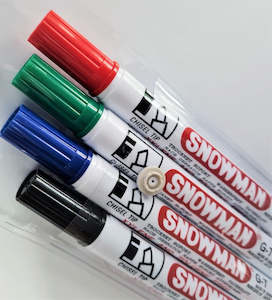Board Accessories: Snowman Permanent Chisel Tip Markers - Box of 12