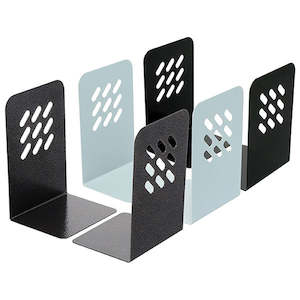 Marbig Perforated Steel Book Ends - Set of 2