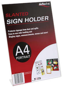 A4 Slanted Single Sided Portrait Menu/Sign Holder
