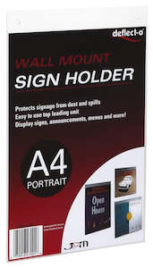 Brochure Holders: A4 Single Sided Portrait Wall Mounting Sign Holder