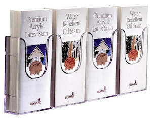 Brochure Holders: DLE Four Pocket Single Tier Wall Mounted Brochure Holder