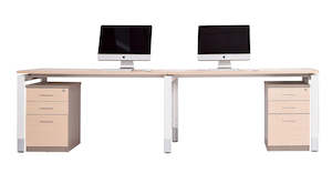 Sit Stand Solutions: Oblique 2 Person Staight Height Adjustable Desk