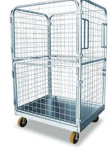 Trolleys: Four Sided Warehouse Cage Trolley