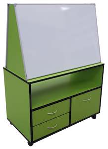Lecterns Teaching Stations: Mobile Teaching Station with 2 Whiteboards and Drawers