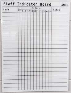Whiteboards Presentation: PROWITE Staff Indicator In/Out Glass Writing Board - 20 Names