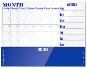 Whiteboards Presentation: Monthly Planner Glass Writing Board with White Back