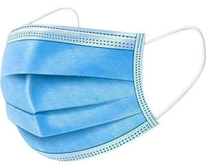 Masks Respirators: Disposable 3 Ply Face Mask - Box of 50 Blue