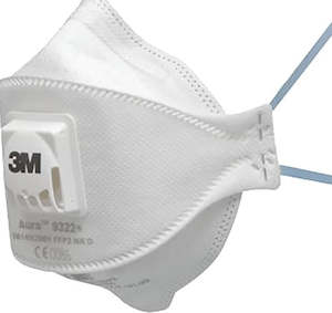3M Respirator Aura 9322A+ Flat Fold Standard White P2 - Pack of 10