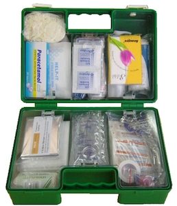 Eyewash First Aid: First Aid Kit in Plastic Box - for 6-25 Persons