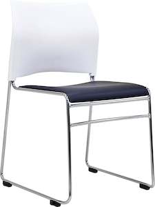 Buro Maxim Sled Base Chair with Reflective Silver Frame - 2 Colour Options