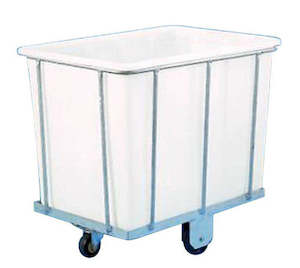 Waste And Recycle Bins: Large Mobile Plastic Laundry/Waste Bin with Steel Frame