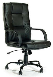 Executive And Boardroom Chairs: Falcon Executive Chair in Black PU Leather