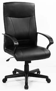 Executive And Boardroom Chairs: Hemsworth Highback Executive Chair in Black PU Leather