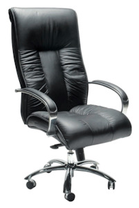 Big Boy Highback Executive Chair in Genuine Black Leather