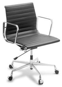 Executive And Boardroom Chairs: Eames Replica Classic Midback Executive Chair in Black Leather