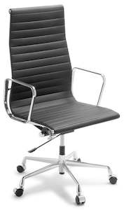 Eames Replica Classic Highback Executive Chair in Black Leather