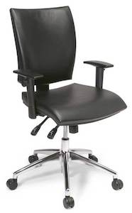 Executive And Boardroom Chairs: Edge 2 Lever Midback Executive Chair in Black Leather