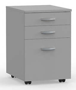Eko 3 Drawer Desk Mobile in Silver - Non-locking