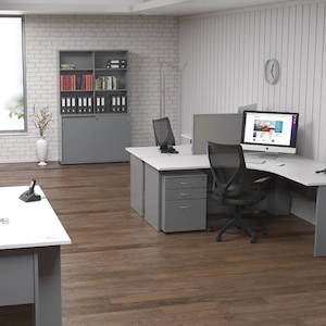 Ergoplan Silver & White Open Plan Office Package