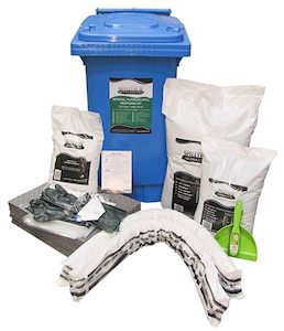 Spill Kits Spill Containment: General Purpose Spill Kit with Wheelie Bin - 120 Litres