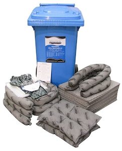 SpillTech Universal Spill Kit Wheelie Bin - 120 Litres