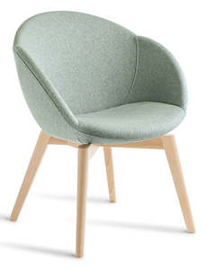 Reception Loungers Soft Seating: Amelia Visitor Chair with Natural Beech Timber Base