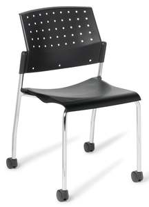 550 4-Leg Chair with Castors - with Upholstered Seat and Back Options