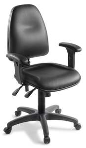 Spectrum 3 Lever Executive Chair in Black Leather - 2 Base Options