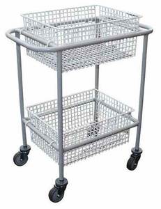 Red Hot Super Specials: Double Basket Trolley with Plastic Coated Wire Baskets - 2 Sizes