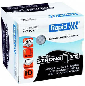 Staplers Hole Punches: Rapid 9/12 Staples - Box of 5000