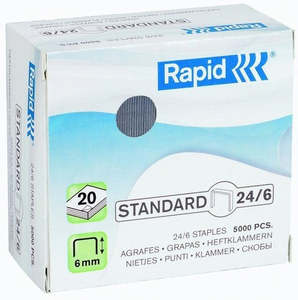 Staplers Hole Punches: Rapid 24/6 Staples - Box of 5000