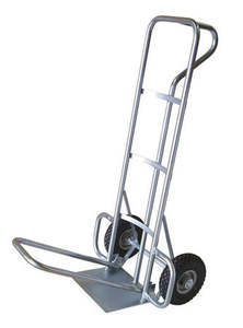 Hand Trolleys: Zinc-plated Hand Trolley with Fold Down Toe-plate Extension - Solid Rubber Wheels