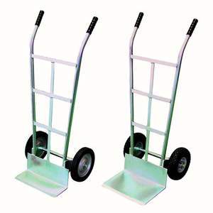 Heavy Duty Zinc-plated Hand Trolley - Long Toe-plate - Solid Rubber Wheels