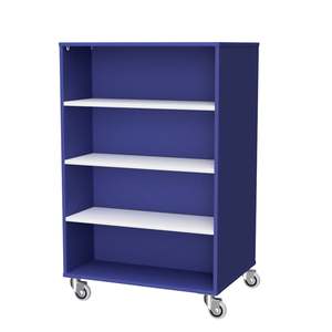 Library Book Trolleys: Double-sided Mobile Bookcase - 800mm wide
