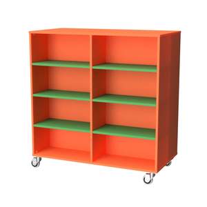 Library Book Trolleys: Double-sided Mobile Bookcase - 1200mm wide